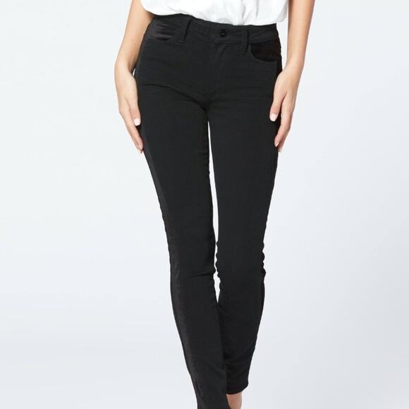 PAIGE x Anthropologie Black High-Rise Hexton Skinny Jeans - Picture 16 of 16